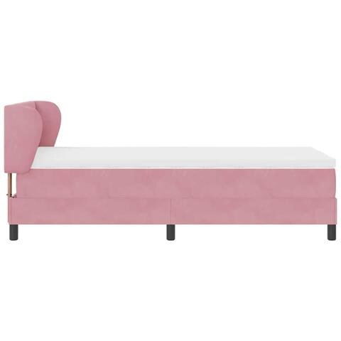 Letto con Molle e Materasso Grigio Scuro 80x200 cm Velluto Rosa - Foto 9