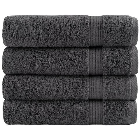 Asciugamani Doccia SOLUND 4 pz Antracite 70x140 cm 600gsm - Foto 1
