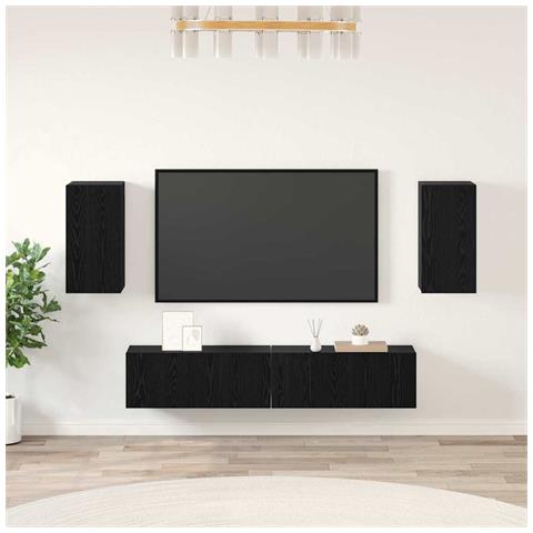 Set mobile TV 4 pcs Rovere nero 80 x 30 x 30 cm - Foto 2