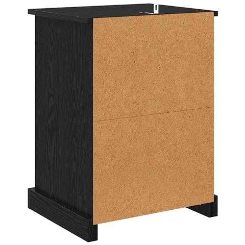 Armadio da Notte con cassetto 2 pcs Rovere nero 43 x 36 x 60 cm - Foto 9