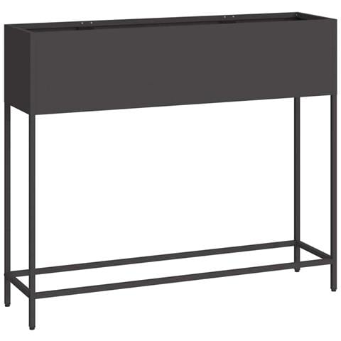 Vaso da Giardino Rialzato Nero 100 x 26 x 82 cm Acciaio - Foto 1