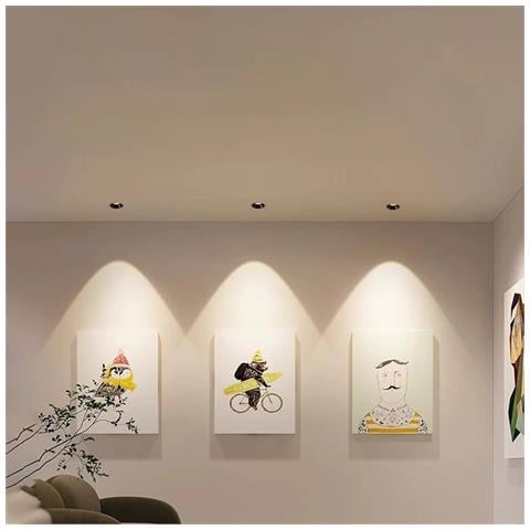 Confezione Da 2 Faretti Led Da Incasso 7w, Foro 75mm, 4000k, Lega Di Alluminio Nera - Foto 2