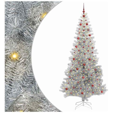 Albero di Natale con 300 LED con supporto Argento 240 cm PET - Foto 1