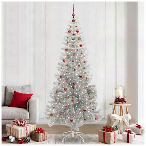 Albero di Natale con 300 LED con supporto Argento 240 cm PET - Foto 2