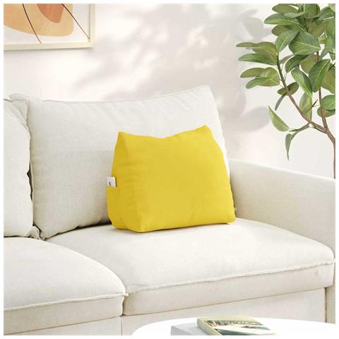 Cuscino per Schiena Giallo Chiaro 45 x 20 x 35 cm Tessuto - Foto 2