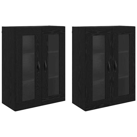Armadi da Parete 2 pcs Rovere Nero 69,5 x 34 x 90 cm - Foto 1