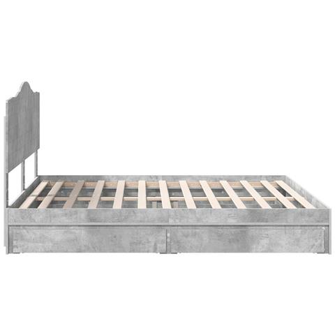 Letto con Contenitore con testiera Grigio cemento 200 x 200 cm - Foto 9