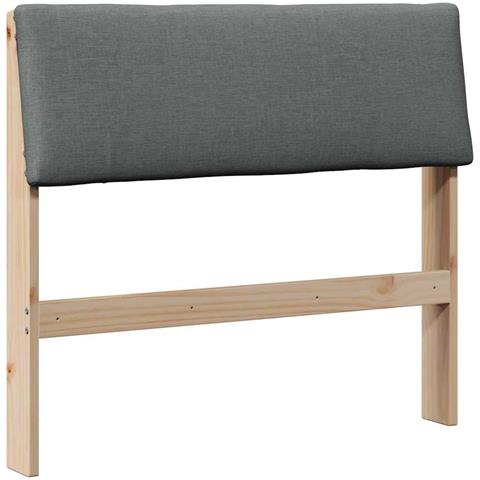 Testiera imbottita Grigio scuro 100 cm Pino massello - Foto 1