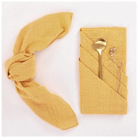Set Di 12 Tovaglioli Da Tavola In Cotone Viola - Tovaglioli In Tessuto Orlato Per Matrimoni E Feste Yellow - Foto 1