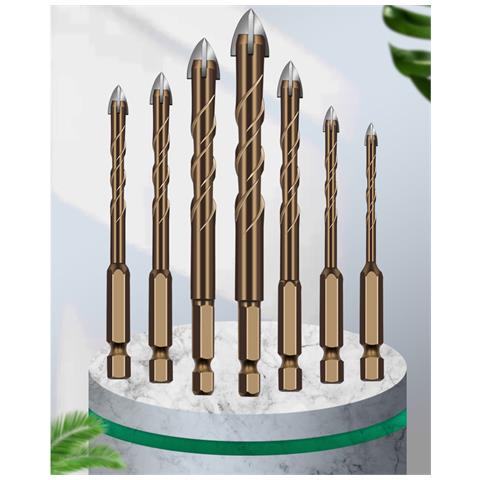 Set Di Punte Elicoidali Per Vetro E Ceramica - Acciaio Di Alta Qualità, 7 Pezzi 3-12mm | Uscita Polvere Ottimizzata | Uso Su Vetro E Piastrelle - Foto 2