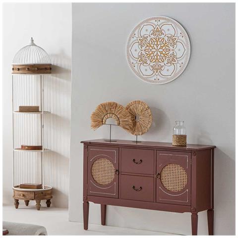 Pannello Decorativo In Legno Intagliato Bianco 60x2x60h - Foto 2