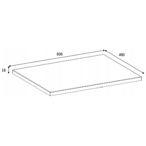 Piano di lavoro per lavabo - 80,6x46x1,6 cm - Bianco - Piano di lavoro in laminato di alta qualità - Impermeabile - Per lavabi - Foto 4