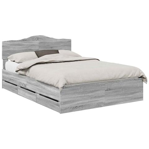 Struttura del letto con cassetto Grigio Sonoma 140 x 190 cm - Foto 1