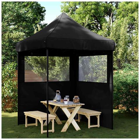 Tenda Party Nero 200 x 200 x 306 cm Tessuto Oxford - Foto 2