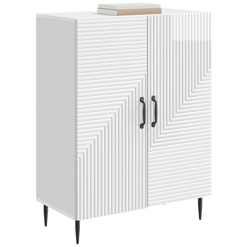 Credenza Bianco Lucido 66 x 34,5 x 89,5 cm Legno ingegnerizzato - Foto 2