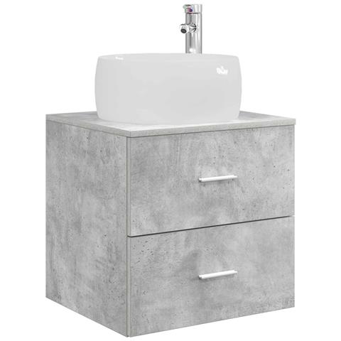 Mobile Lavabo da Parete Grigio Cemento 49,5 x 44,5 x 66 cm - Foto 1