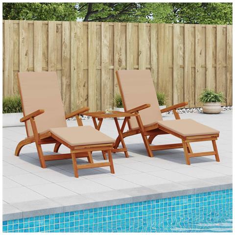 Lettino prendisole reclinabile e pieghevole 2 pcs - Foto 2