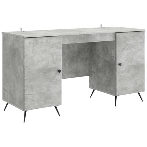 Scrivania con lo scaffale Grigio Cemento 142,5 x 50 x 75 cm - Foto 1