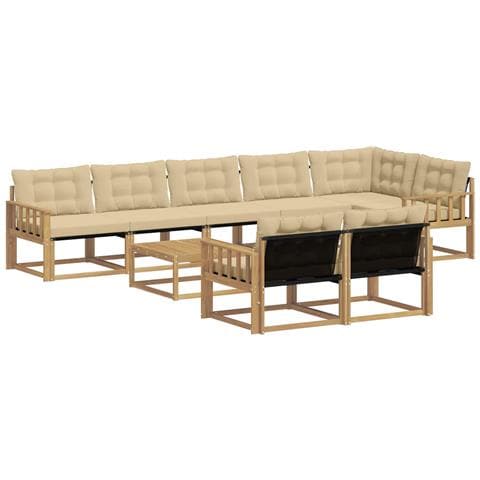 Set di divani da esterno 9 pcs Bianco e Beige 79 x 79 x 37 cm - Foto 1