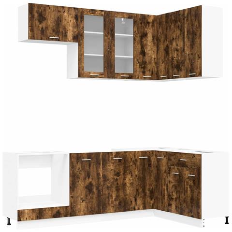 Unità Cucina LYON 8 pcs Rovere Fumo Legno ingegnerizzato - Foto 1