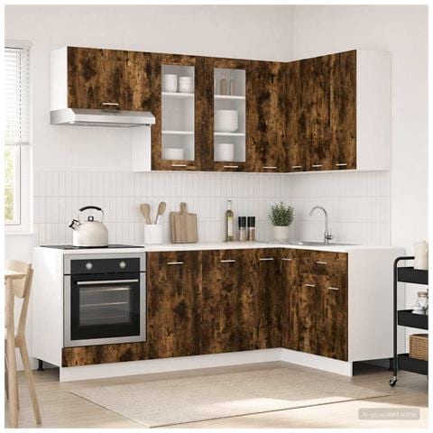 Unità Cucina LYON 8 pcs Rovere Fumo Legno ingegnerizzato - Foto 2