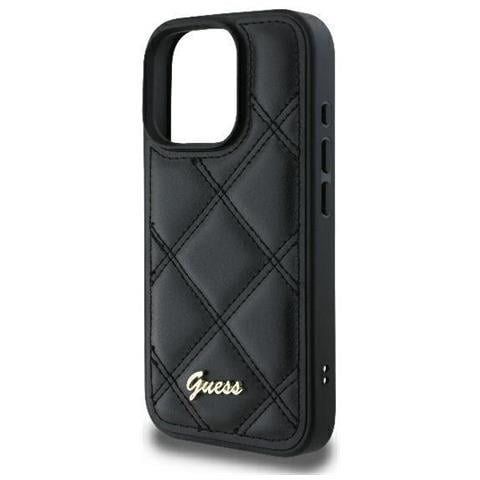 Guess Custodia In Metallo Trapuntato Per Iphone 16 Pro - Nera - Foto 2