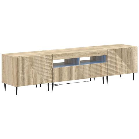 Mobile TV LED a 3 pezzi Rovere Sonoma Legno ingegnerizzato - Foto 1