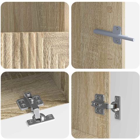 Mobile TV LED a 3 pezzi Rovere Sonoma Legno ingegnerizzato - Foto 2