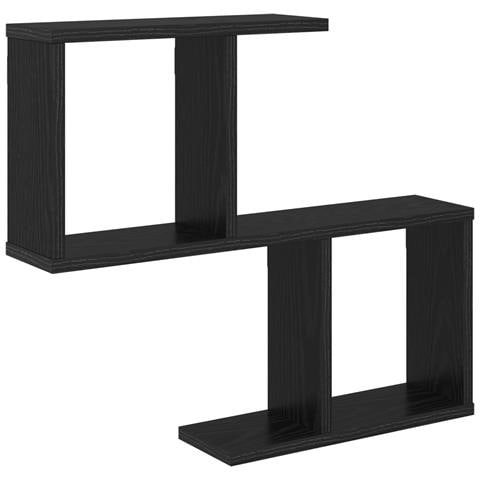 Scaffale da parete Rovere Nero 60 x 12 x 50,5 cm - Foto 1