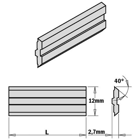 Set 2 Coltelli Centrostar/fix, Quickfix 610x12x2.7mm Hps 795.610.12 - Foto 1
