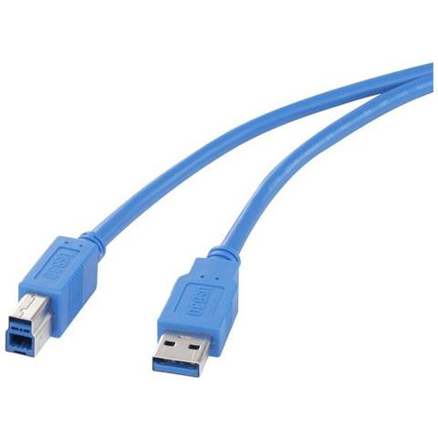 Cavo Usb - Da Usb Tipo A (m) A Usb Tipo B (m) - Usb 3.0 - 18 M - Blu - Foto 1