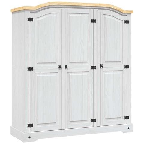 Armadio in Legno di Pino Messicano Corona 3 Ante Bianco - Foto 1