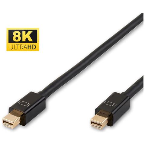 Mdpmdp1bv1.4 Cavo Displayport 1 M Mini Displayport Nero (8k Mini Displayport Cable 1m - Version 1.4, Gold-p - Foto 2