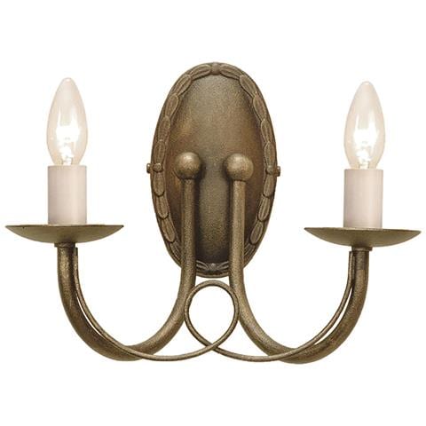 Lampada Da Parete A Candela Per Interni A 2 Luci Nero, Oro, E14 - Foto 2