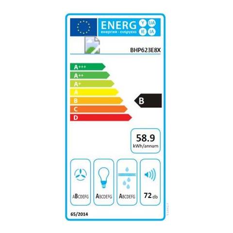 Cappa Bhp623e8x Telescopica, Classe Di Efficienza Energetica B, Larghezza 60 Cm, 610 M³ / h, Comando Meccanico, Led, Acciaio Inox - Foto 7