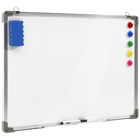 Lavagna Magnetica Bianca Cancellabile a Secco 70x50 cm Acciaio - Foto 1