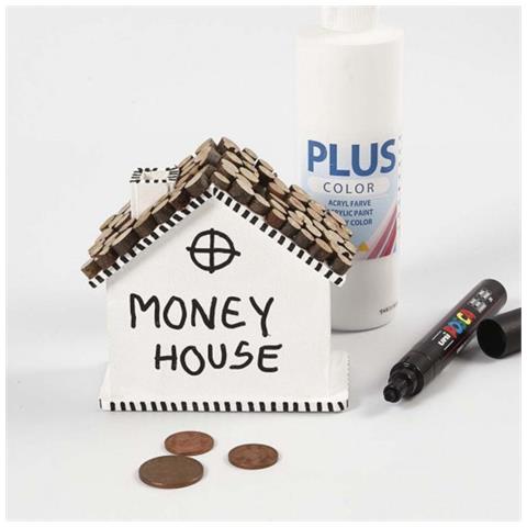 Salvadanaio In Legno Per Decorare La Casa - 10 X 10 X 5,4 Cm - Foto 1