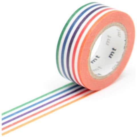 Nastro Adesivo Per I Bambini - Linee Multicolori - 1,5 Cm X 7 M - Foto 1