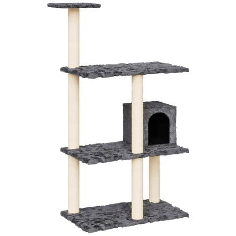 Albero Per Gatti Con Tiragraffi In Sisal Grigio Scuro 119 Cm - Foto 1
