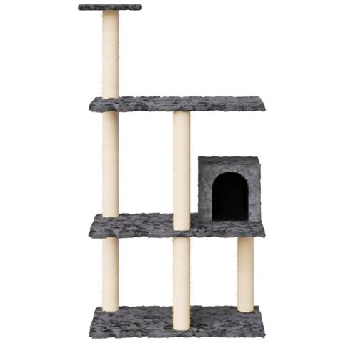 Albero Per Gatti Con Tiragraffi In Sisal Grigio Scuro 119 Cm - Foto 2