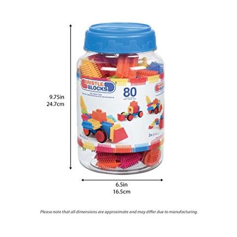 Blocchi Di Setole Di Battat A I Blocchi Di Setole Ufficiali A 80 Pezzi Grande Valore In Un Contenitore Per La Conservazione A Stem Toys Blocchi Giocattolo Sensoriali 3d Per Bambini A Bpa Free A Giochi Da Costruzione Per Creatività E Destrezza A 2 Sì - Foto 2