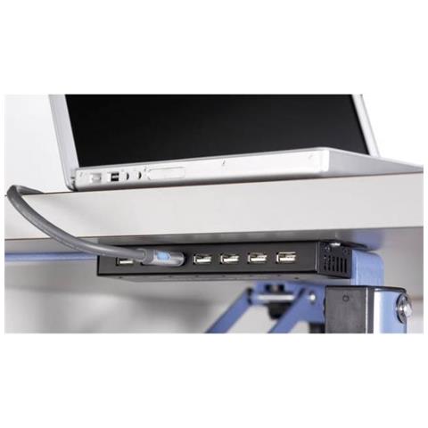 Hub USB 2.0 RF-4791678 7 Porte Contenitore in Metallo, Per Montaggio a Parete Nero - Foto 3