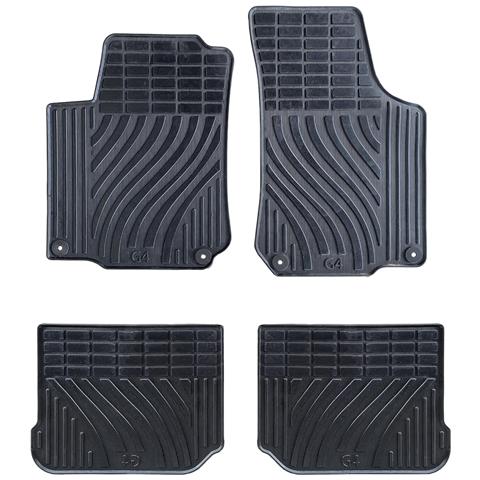 Set Da 4 Tappetini In Gomma Per Auto Compatibili Per Golf 4, Adatto A Tutte Le Stagioni, Nero, Sagomati Anteriori E Posteriori Mod. Ka9000 - Foto 1