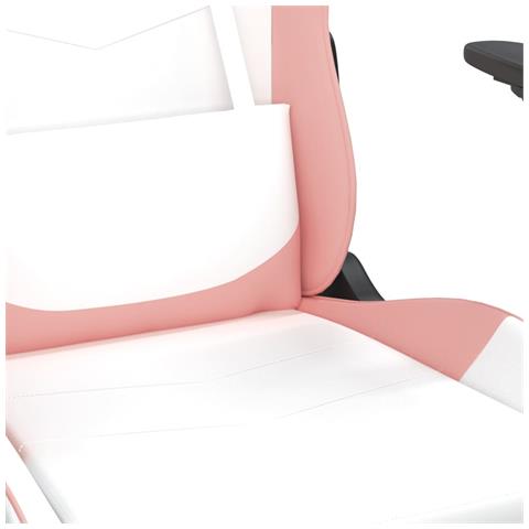 Sedia Da Gaming Con Poggiapiedi Bianco E Rosa In Similpelle - Foto 8