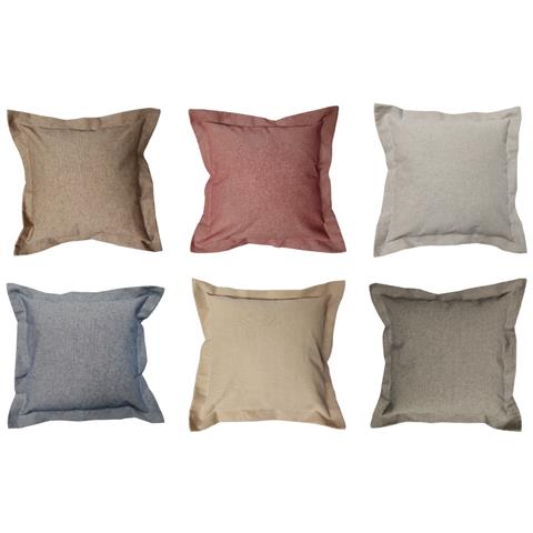 Federa Per Cuscino Arredo Casa Chiusura Zip Fodera Tinto Filo Tinta Unita Sv 60x60 Blu - Foto 2