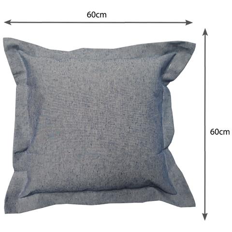 Federa Per Cuscino Arredo Casa Chiusura Zip Fodera Tinto Filo Tinta Unita Sv 60x60 Blu - Foto 5