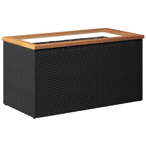 Fioriera Nera 80x40x40 Cm In Polyrattan - Foto 2