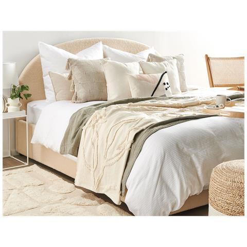 Coperta Acacia Cotone 130 X 160 Cm Beige - Foto 1