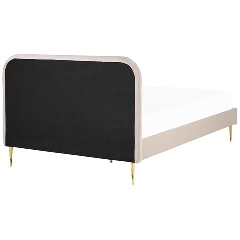 Letto Velluto Flayat 160 X 200 Cm Beige Chiaro - Foto 8