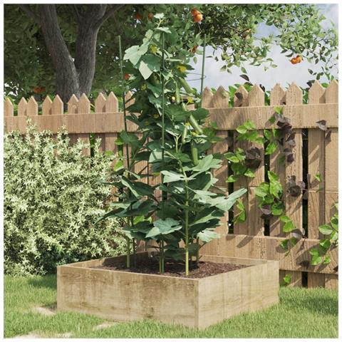 Supporti Piante Da Giardino Con 3 Anelli 5pz Verde 75cm Acciaio - Foto 1